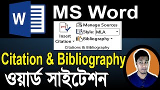 MS Word Citation and Bibliography Tutorial in Bangla  এমএস ওয়ার্ড সাইটেশন [upl. by Fawcett]