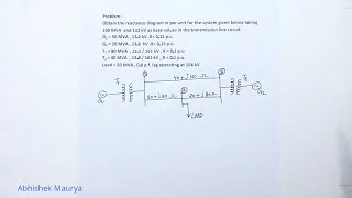 Per Unit Impedance Diagram Numerical 2  Representation of Power System Components  Power System 1 [upl. by Emoryt]