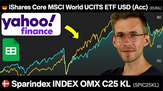 Følg udviklingen på danske fonde og ETFer i Google Sheets med Yahoo Finance [upl. by Arhna]