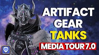 FFXIV Dawntrail Media Tour  Tank Artifact Job Gear 70 WAR GNB DRK amp PLD [upl. by Akere]