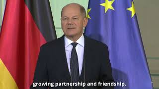 German Chancellor Olaf Scholz reacts to Trumps Presidency 2024 english subtitles [upl. by Paderna296]