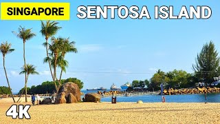 Singapore Best Beach  Sentosa Island Singapore Walking Tour  Singapore Sentosa Siloso Beach [upl. by Howlan]