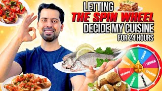 Spin the Wheel 24 Hours of Random Cuisine Picks  cravingsandcaloriesvlogs [upl. by Llecrep425]