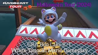 Mario Kart Tour 🎃 quotHalloween Tour 2024quot 🎃  GBA Boo Lake RT White Tanooki Mario Gameplay [upl. by Inger]