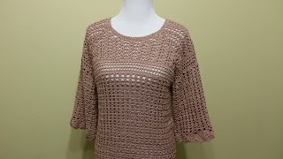 Como tejer Blusa Crochet en 4 Piezas 1de 4 cc [upl. by Anilak]