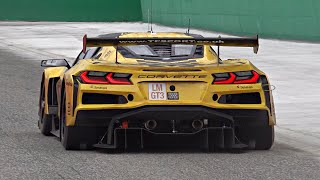 Chevy Corvette C8 Z06 GT3R Unrestricted flatplane V8 Engine Sounds  PitExit Accelerations amp More [upl. by Wolfram624]