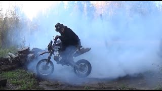 110cc Pit bike burnout [upl. by Atniuq173]