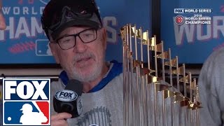 Chicago Cubs World Series trophy presentation  2016 WORLD SERIES ON FOX [upl. by Kellina]