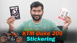 My Ktm Duke 200 Stickers in telugu  TechTravelTelugu [upl. by Susejedairam]