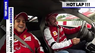 Ferrari 458 Italia ON BOARD Test Drive Alonso amp Massa HOT LAP [upl. by Airdnola949]