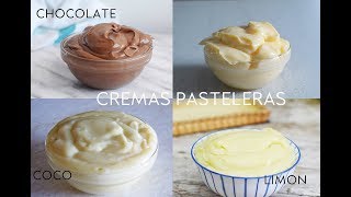 4 RECETAS DE CREMA PASTELERA FÁCIL Y RÁPIDA  Las María Cocinillas [upl. by Maryrose]