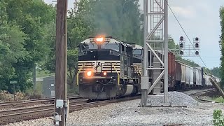 Weird Freight Car amp Trains Speeding Through Small Town America Big Norfolk Southern Trains amp DPUs [upl. by Figone]