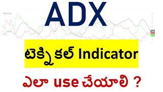 Average Directional Index ADXTelugu Technical indicator  stock market Telugu [upl. by Jerrome]