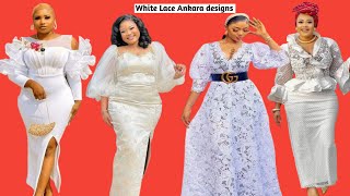 Latest white Lace styles for Ladies 2023 I Trendy Lace Gown Styles I Lace Skirt and Blouse [upl. by Conall142]