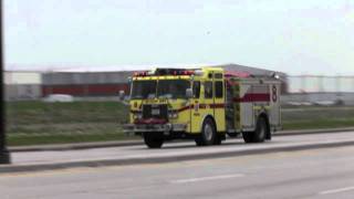 Toronto Pearson Airport Fire Red 8 Responding [upl. by Airdnaid779]