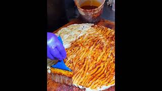 Soy flavor fried flat bread chineasefood streetfood food chinafood [upl. by Adeuga947]