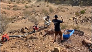 Gold mining the California desert With our new dry wash plant and mine lab metal detector [upl. by Glenine887]