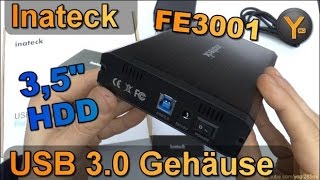 Inateck FE3001  USB 30 Festplatten Gehäuse für 35quot und 25quot SATA Festplatte  Externes HDD Case [upl. by Eslek108]