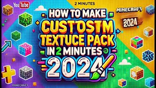 HOW TO MAKE CUSTOM TEXTURE PACK IN 2 MINUTES 2024 Minecraft Bedrock [upl. by Anirod147]