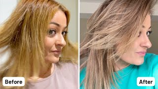 Toning Orange Hair with Wella T14 amp Wella 050 [upl. by Aneem226]