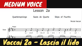 Vaccai  Lascia il Lido  lesson 2a  piano accompaniment  medium voice slow and fast tempo [upl. by Kathlene]