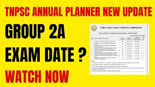 TNPSC Annual Planner New Update  Group2A Exam Date  Watch Now  Veranda Race [upl. by Porche]