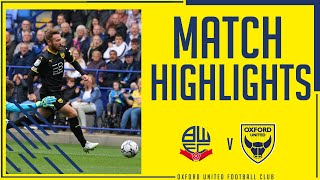 Bolton Wanderers v Oxford United highlights [upl. by Ashraf]