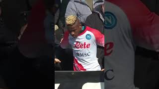 Osimhen hits opposition fan during warmup and goes over to apologise 🙏 shorts [upl. by Irbua]