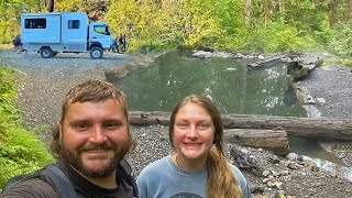 We Lucked Out Truck Camping at a Beautiful Natural Hot Spring in the Woods [upl. by Redla]