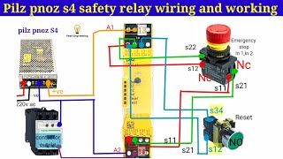 Pilz safety relay wiring and working  PILZ PNOZ s4 relay Troubleshooting [upl. by Puglia182]