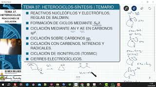 TEMA 37 HETEROCICLOS  SÍNTESIS  TEMARIO [upl. by Ikciv]