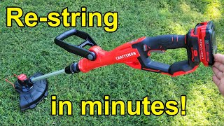 How to replace RELOAD STRING on CRAFTSMAN 20V or electric string trimmer [upl. by Jaffe]