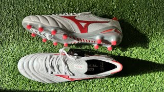 UNBOXING MIZUNO MORELIA NEO IV BETA JAPAN WHITE RADIANT RED HOT CORAL 4K [upl. by Akcimahs]