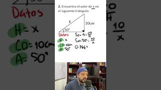 ENCUENTRA LA HIPOTENUSA CON EL CATETO OPUESTO Y ANGULO [upl. by Orofselet]