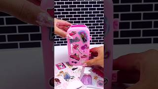 Barbie Stickers on Pink Fridge Caddy 💖 Part 1  Satisfying Video ASMR barbie shorts [upl. by Wolpert]