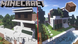 Minecraft Granite Block House Tutorial [upl. by Edlin234]