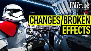 CHANGESBROKEN EFFECTS on Star Wars Rise of the Resistance Disney Theme Parks [upl. by Desdamona]