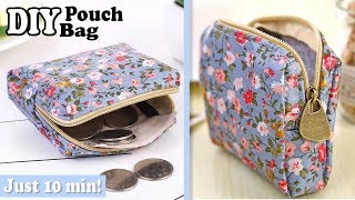 DIY CUTE ZIPPER COINS POUCH BAG TUTORIAL  Purse Woman or Kids You Can Easy Sew Yourself [upl. by Lynad]