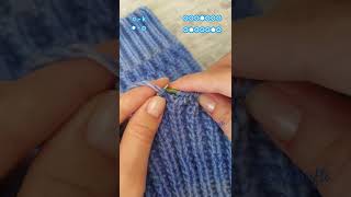 Seeded Rib Stitch Pattern  2 row repeat shorts viral knittingtutorial crocheting diy handmade [upl. by Anneg994]