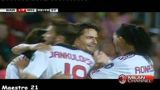 Super Pippo inzaghi Goal on Barcelona  25082010 [upl. by Nygem623]