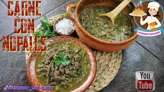 CARNE DE RES CON NOPALES EN SALSA VERDE [upl. by Horick981]