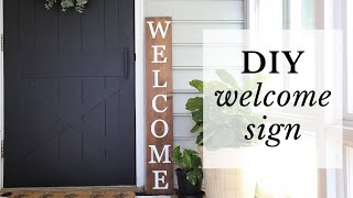 DIY Welcome Sign  How to Make a Welcome Sign out of Wood [upl. by Remle]