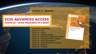 ECDL Advanced ACCESS Lesson 20 WILDCARDS IN QUERIES [upl. by Ahon]