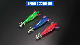 BLUEWING Lighted Squid Jigfishing biggamefishing lure [upl. by Noicpesnoc]