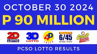 Lotto Result Today 9pm October 30 2024 PCSO [upl. by Trueblood124]