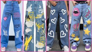 20242025 Trending Jeans Designs For Girls🔥Printed JeansJeans Trends 2024 WomensFashion Jeans [upl. by Ossie]