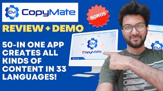 CopyMate Review  Demo – 50InOne App Creates All Kinds of Content In 33 Languages [upl. by Eirok932]