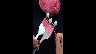 Super Easy Woolen Flower Making Idea with Fork [upl. by Colis762]