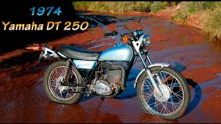 1974 Yamaha DT 250 in a stream and in red lands [upl. by Jada]