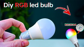 Diy RGB light  How To Make Powerfull Dj Light  OLD LED bulb to rgb diy emergency light [upl. by Margarethe]